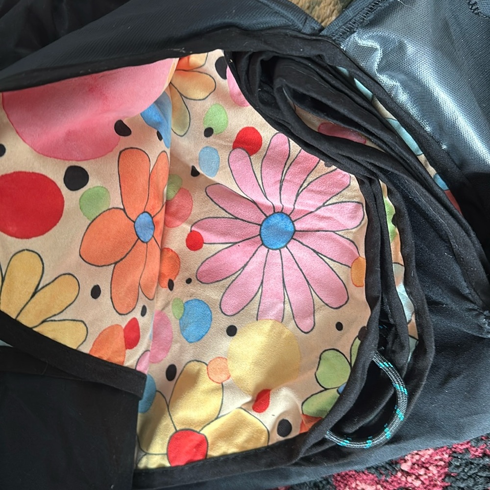 Rumpl picnic blanket with stowaway pouch flower pattern